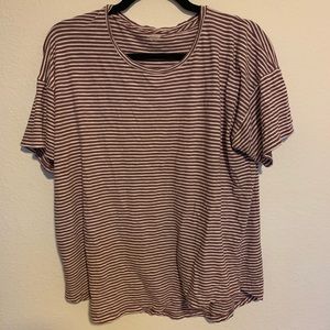 Madewell purple and white striped tee